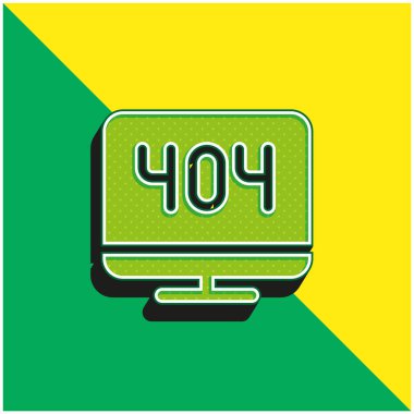 404 Error Green and yellow modern 3d vector icon logo clipart