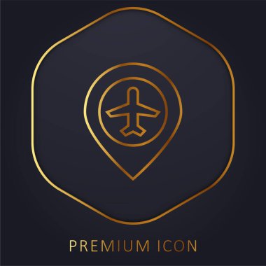 Havaalanı altın hat premium logosu veya simgesi