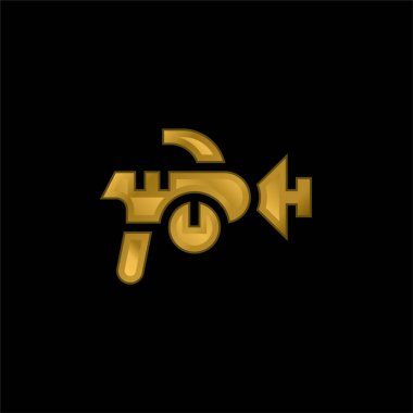 Patlayıcı altın kaplama metalik simge veya logo vektörü