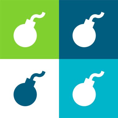 Bomba Düz 4 renk en küçük simge seti