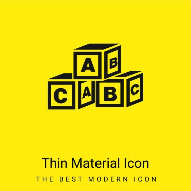 ABC Cubes minimal bright yellow material icon clipart