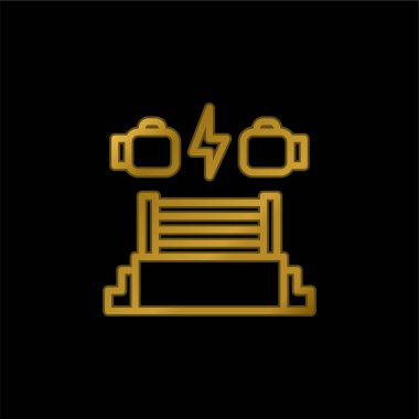 Boks Halkası altın kaplama metalik simge veya logo vektörü