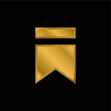 Yer imi altın kaplamalı metalik simge veya logo vektörü