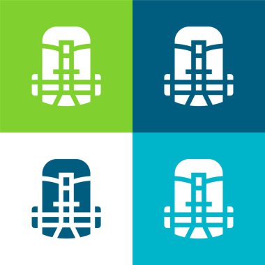 Sırt çantası Düz 4 renk minimal simgesi seti