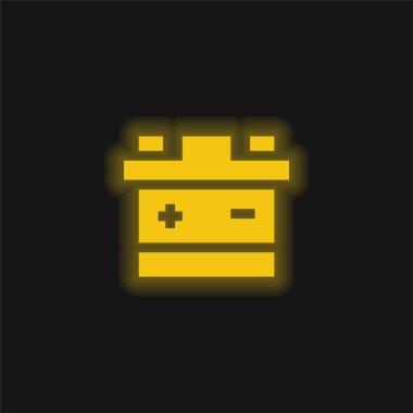 Pil sarısı parlak neon simgesi