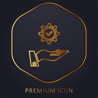 Uygulama altın çizgi premium logosu veya simgesi