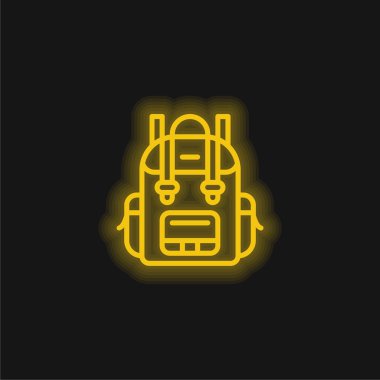 Sırt çantası sarı parlak neon simgesi