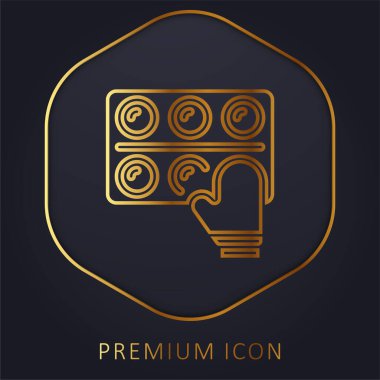 Altın çizgi prim logosu veya simgesi pişiriliyor