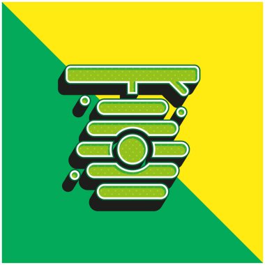 Arı kovanı yeşil ve sarı modern 3d vektör simgesi logosu