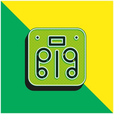 Vücut Ölçeklendirmesi Yeşil ve Sarı 3D vektör simgesi