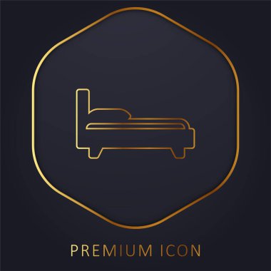 Yatak altın çizgisi prim logosu veya simgesi