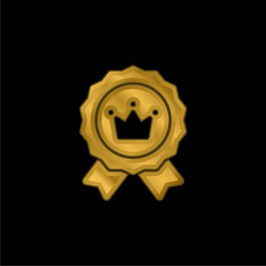 Altın kaplama metalik simge veya logo vektörü markası