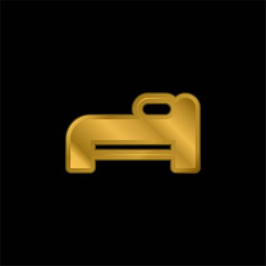 Yatak altın kaplamalı metalik simge veya logo vektörü