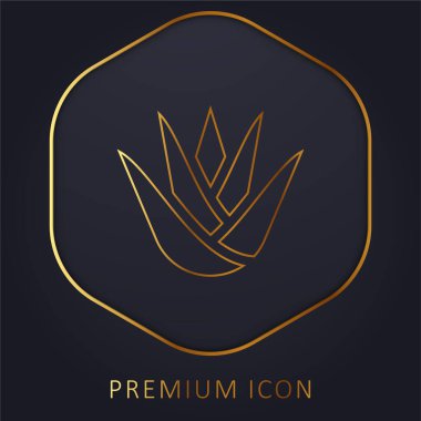 Agave altın çizgi premium logo veya simgesi