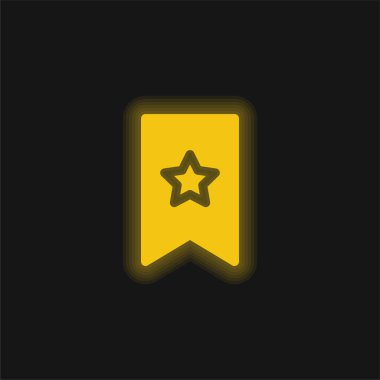 Yer imi sarı parlak neon simgesi