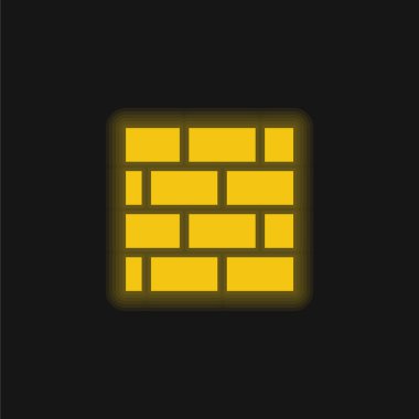 Brickwall sarı parlak neon simgesi