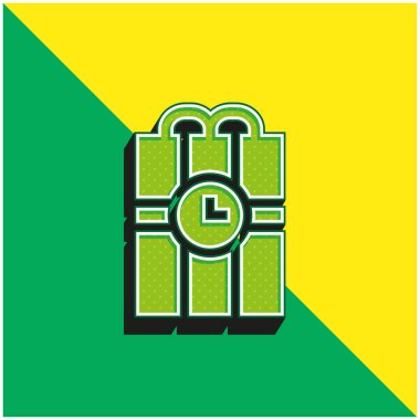 Bomba Yeşil ve Sarı modern 3D vektör simgesi logosu