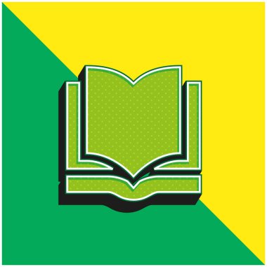 Kitap Yeşil ve Sarı Modern 3D vektör simgesi logosu