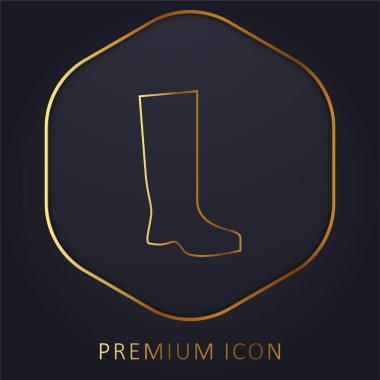 Boot golden line premium logo or icon clipart