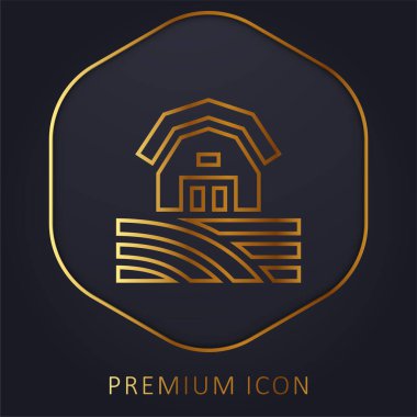 Barn golden line premium logo or icon clipart