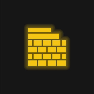 Brickwall sarı parlak neon simgesi
