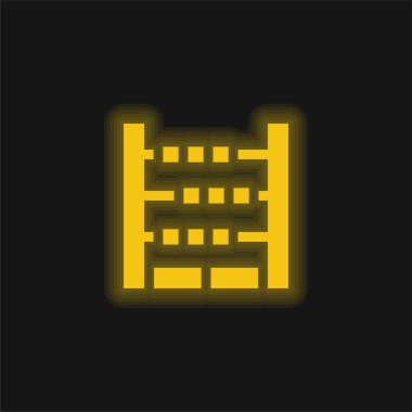 Abaküs sarı parlak neon simgesi