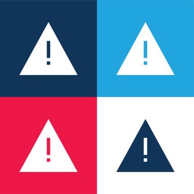 Uyarı mavi ve kırmızı dört renk en düşük simge kümesi