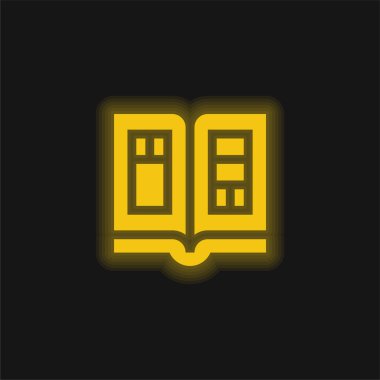 Kitap sarı parlak neon simgesi