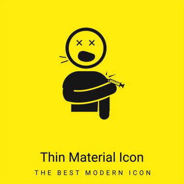 Boy Screaming Hurted With A Knife In His Shoulder minimal bright yellow material icon clipart