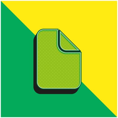 Boş Sayfa Yeşil ve sarı 3d vektör simgesi logosu