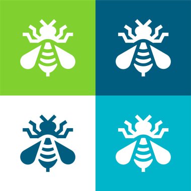 Arı Düz 4 renk simgesi seti