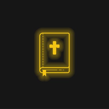 İncil sarı parlak neon simgesi