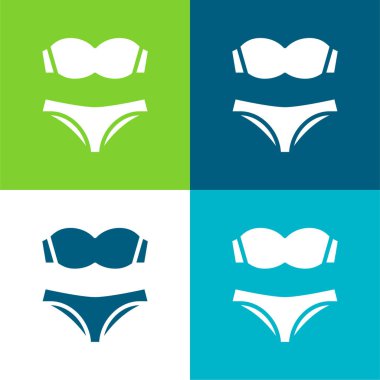 Bikini Düz 4 renk en küçük simge kümesi