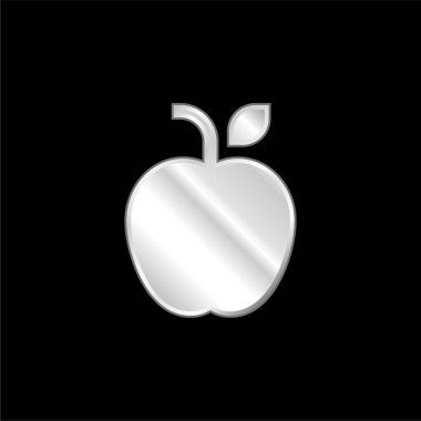 Elma gümüş kaplama metalik simge