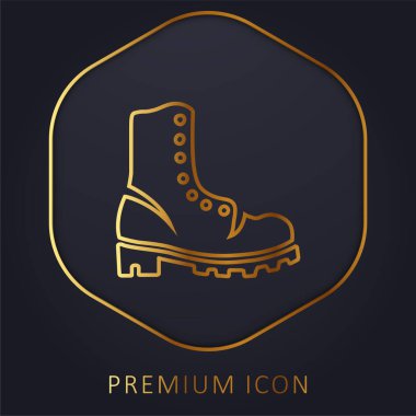 Büyük Çizme altın çizgisi prim logosu veya simgesi