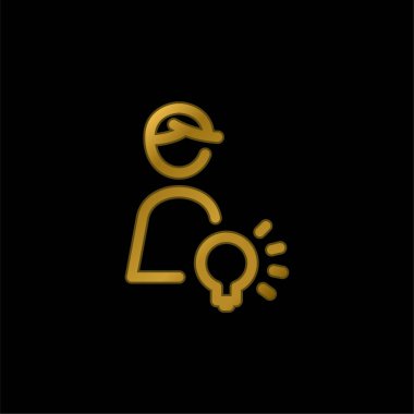 Sanat Yönetmeni: Altın kaplama metalik simge veya logo vektörü