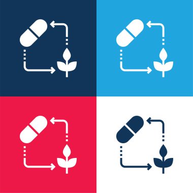 Alternatif Tıp Mavi ve Kırmızı Minimum Renk Simgesi