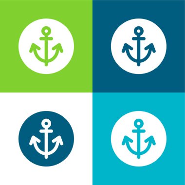 Anchor Düz 4 renk en küçük simge kümesi
