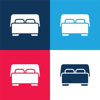 Yatak mavisi ve kırmızı dört renk en küçük simge kümesi