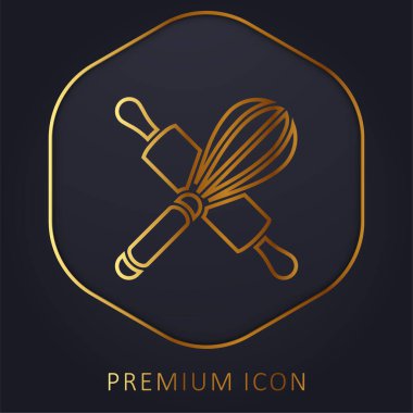Baking golden line premium logo or icon clipart