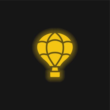 Hava Balonu sarı parlak neon simgesi