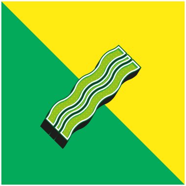 Pastırma yeşili ve sarı modern 3d vektör simgesi logosu