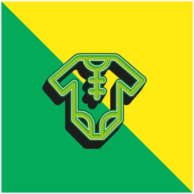 Bebek Elbiseleri Yeşil ve Sarı Modern 3D vektör simgesi