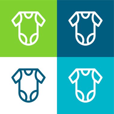 Bebek Elbiseleri Düz 4 Renk en küçük simge seti