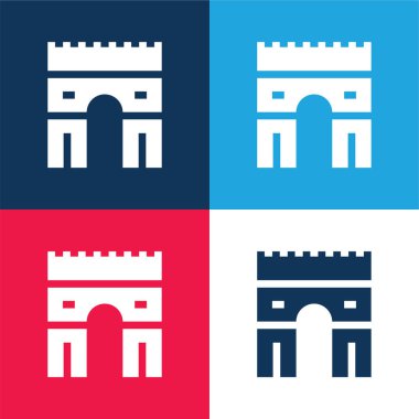 Ark De Triomphe mavi ve kırmızı en küçük simge kümesi