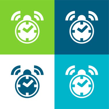 Alarm Saati Düz 4 renk en küçük simge seti