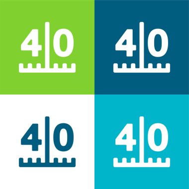 American Football Scores Numbers Flat four color minimal icon set clipart