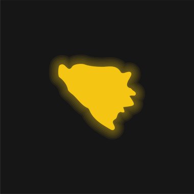 Bosnia And Herzegovina yellow glowing neon icon clipart