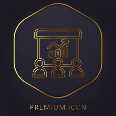 Analitik altın çizgi prim logosu veya simgesi