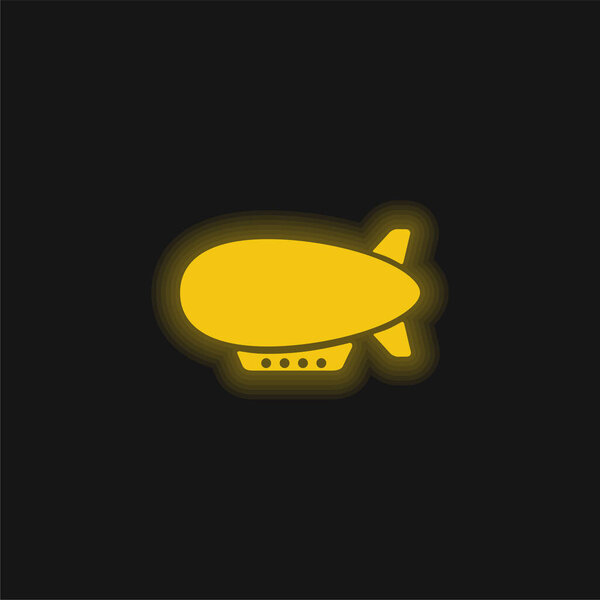 Airship Side View yellow glowing neon icon